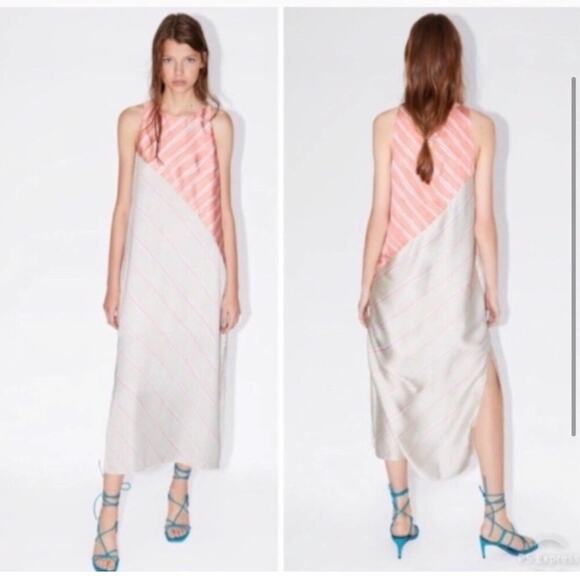 Zara Striped Dress Size Large - Picture 3 of 5
